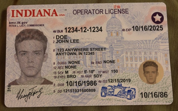 Indiana Fake Fake Drivers License
