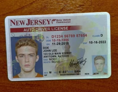New Jersey Fake drivers License