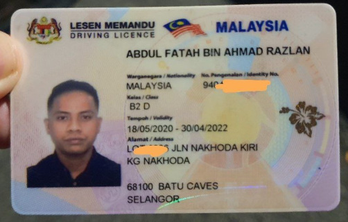 Malaysian Fake Driving License